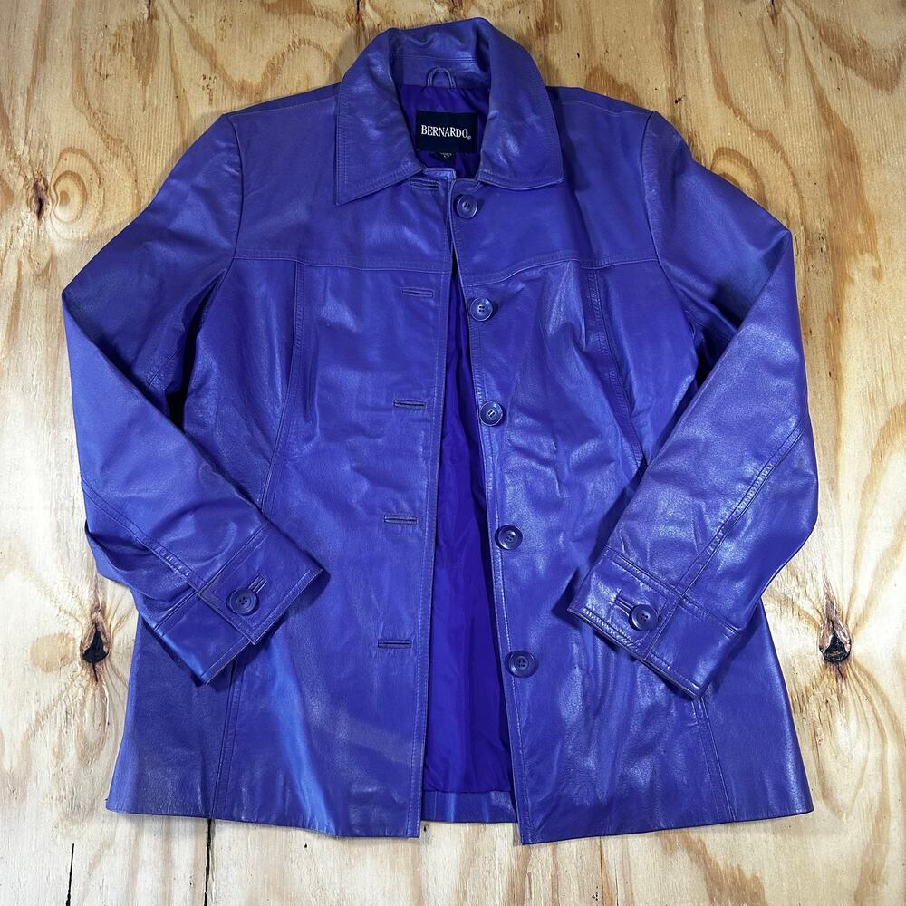 Vintage Bernardo Purple Genuine Leather Jacket